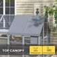 Gray cat enclosure top canopy with waterproof roof and mesh walls around the enclosure