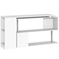 White L-shaped corner computer desk with open storage shelves