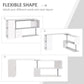 White L-shaped desk flexibility layout showing different assembly configurations