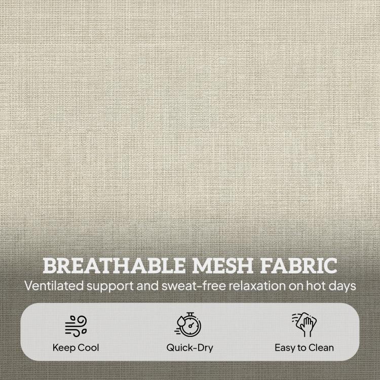 Beige breathable mesh fabric panel for tanning chair, easy to clean