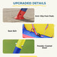 Toddler swing base with anti-slip foot pads and seat belt detail on blue frame