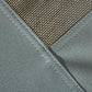 Gray outdoor dog bed canopy fabric close-up with textured mesh panels
