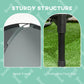 Elevated dog bed with metal frame and protective foot pads