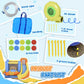 Inflatable bounce castle accessory parts: air blower, water pipe, handbag, and patches