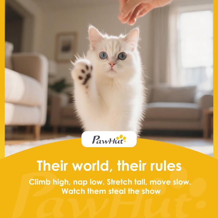 Cat near a hooded litter tray with PawHut logo
