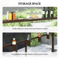 Grill gazebo side shelf with cup holders and bottle storage for drinks.