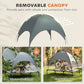 Removable canopy top on an elevated dog cot for shade and protection