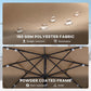 Khaki umbrella fabric with water droplets and powder-coated steel frame