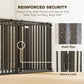 Reinforced secure-lock heavy-duty dog crate with steel bars, showing lock and steel pipe
