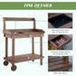 Wood potting bench with removable plastic sink and tool drawer; two-tier frame