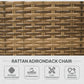 Woven rattan wicker texture on patio Adirondack chair with durable finish