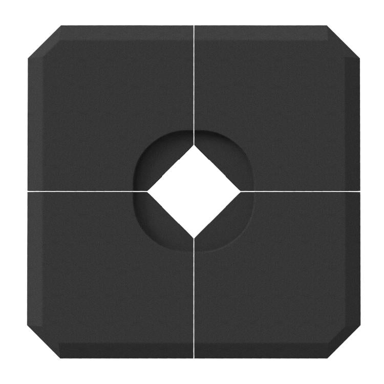 Dark heavy-duty cantilever umbrella stand base weight with central circular cutout