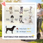 Gray pet stroller for medium pets, showing size chart card with PawHut branding