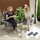Gray tufted high-back patio chair cushions on chairs, padded seat and back support