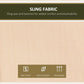 Beige woven sling fabric seat and backrest with tear-resistant texture
