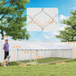 Outdoor dog kennel size diagram with labeled measurements for large dogs