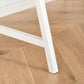 Light wood desk with white metal leg and lower shelf frame