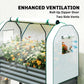 Raised garden bed greenhouse cover with roll-up zipper door and two side vent mesh panels