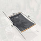 Gray outdoor hammock dimensions view, padded fabric with rope hangers and wooden spreader