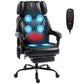 Black heated massage office chair with back massage lights and handheld remote control