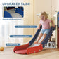 Toddler slide playset slide with blue handrails and red slide base