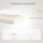 White padded teddy fleece cushion with high-density foam underlayer detail