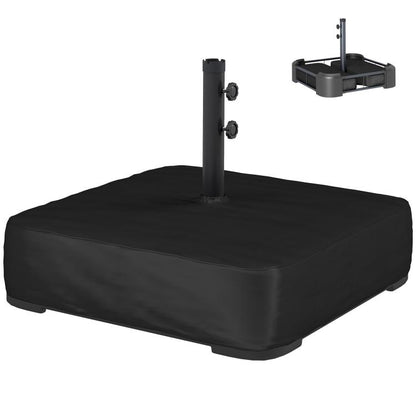 Black umbrella base with square cover and vertical pole socket