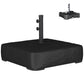 Black umbrella base with square cover and upright pole sleeve