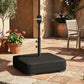 Black cantilever umbrella base with cover and installed upright pole