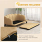 Pet sofa with removable zippered cushion cover and soft-touch seat pad