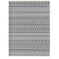 Reversible outdoor rug carpet with black-and-white geometric pattern