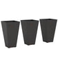 Three tall tapered plant pots with dark speckled marble-style texture, open tops