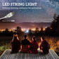 USB LED string lights with connector for outdoor lighting.