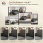Dark gray sectional sofa shown in different lighting tones, ribbed upholstery.