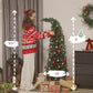 Slim prelit Christmas tree with warm white LED lights and metal stand