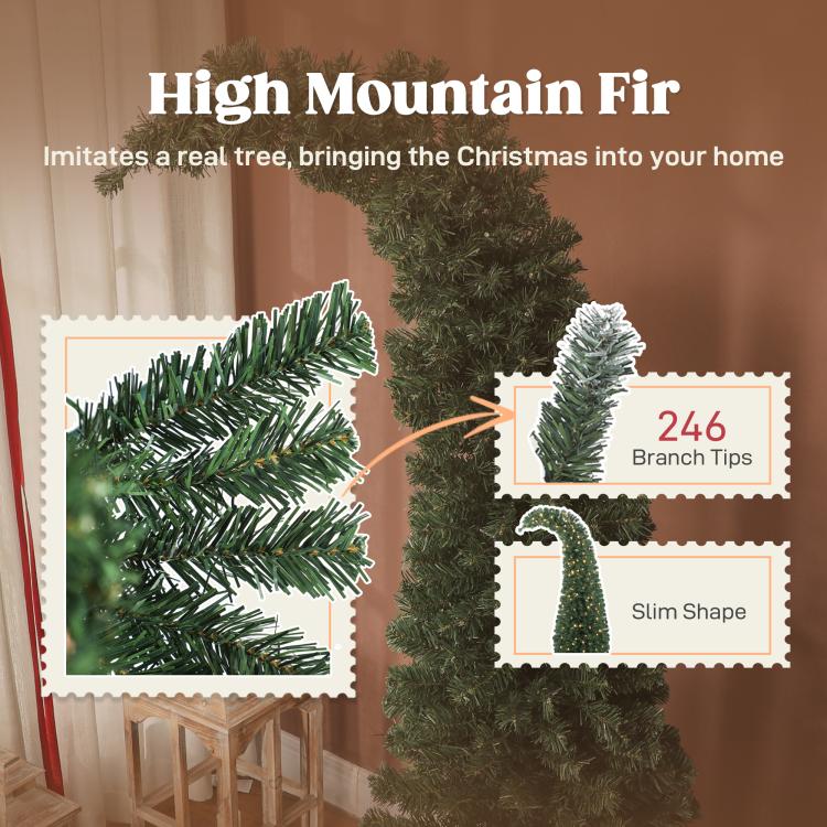 Dense green fir branches with needle tips for a slim tree look
