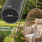 Gray metal hammock chair stand tube with thickness detail