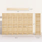 Wood room divider schematic view with folding panels and 67 in tall height