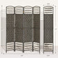 4-panel folding room divider screen, arched lattice panels in dark gray