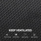 Close-up of black woven mesh fabric with vented, breathable texture
