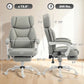 Light gray massage office chair size diagram with armrest and footrest