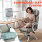 Light gray cushioned massage office chair with thick seat and swivel base