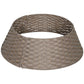 Rustic woven Christmas tree collar, coffee-brown plastic basket weave with circular rim
