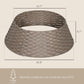 Taupe/coffee woven tree collar skirt with size dimensions shown in graphic
