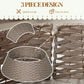 3-piece woven tree collar set in taupe/coffee, folded for quick storage