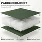 Green padded comfort insert layers shown for chair cushioning materials