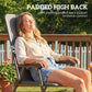 Dark green padded high-back folding chair with full-back support