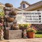 Rust-resistant resin tiered jug fountain with cascading water and warm LEDs