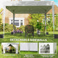 White pop-up canopy tent with detachable sidewalls, zipper door and window