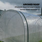 Arched roof PE cover of a mini greenhouse with visible droplets on the fabric
